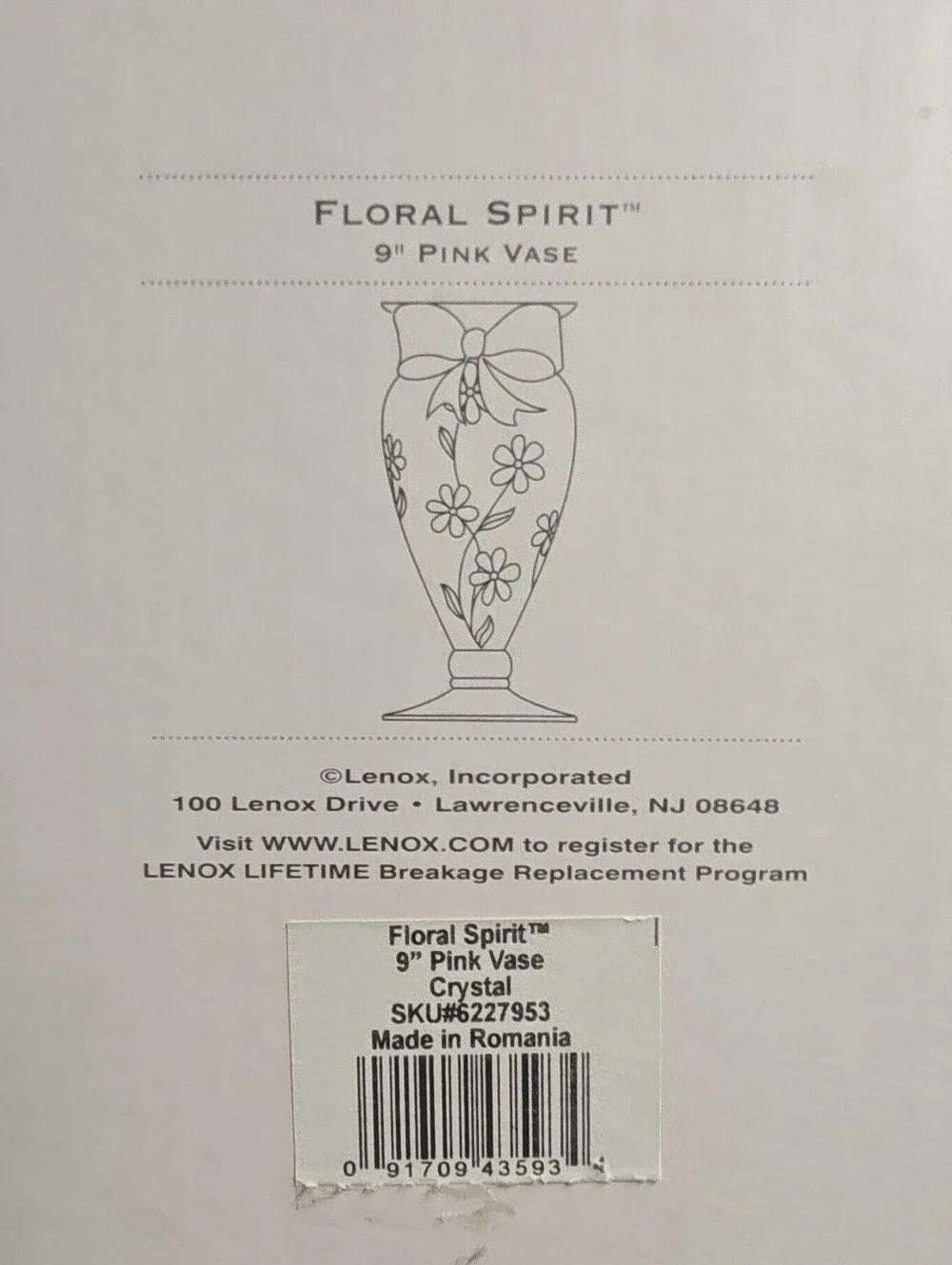 Glass Etched Floral Vase - Clear